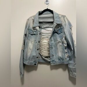 Distressed Light Blue Denim Jacket